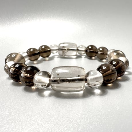 ガウリシャンカール産天然ヒマラヤスモーキークォーツ デザインブレスレット⑤ Gaurishankar SmokyQuartz Design Bracelet