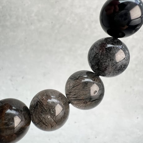 【ガネッシュヒマール産】アクチノライトイン天然ヒマラヤ水晶デザインブレスレット/Ganesh Himal Actinolite in Himalayan Quartz Design Bracelet