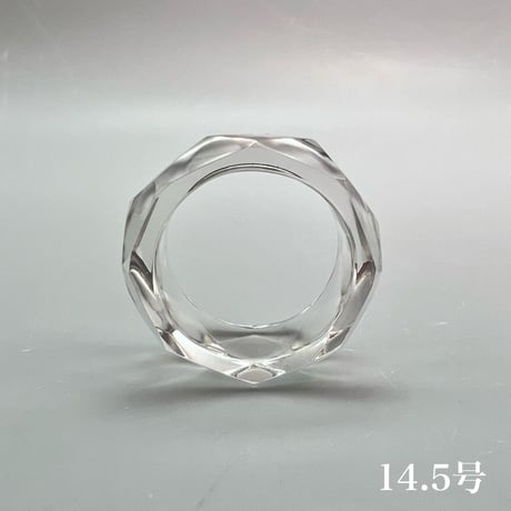 【ガネッシュヒマール産】天然ヒマラヤ水晶ファセットリング(12号〜15.5号) /Ganesh Himal Himalayan Quartz Facet Ring