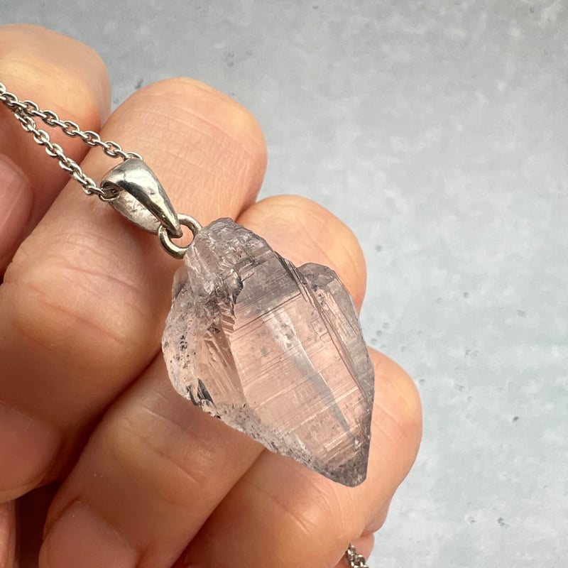 カイラス産】天然ヒマラヤ水晶バチカン付きペンダントトップ⑧