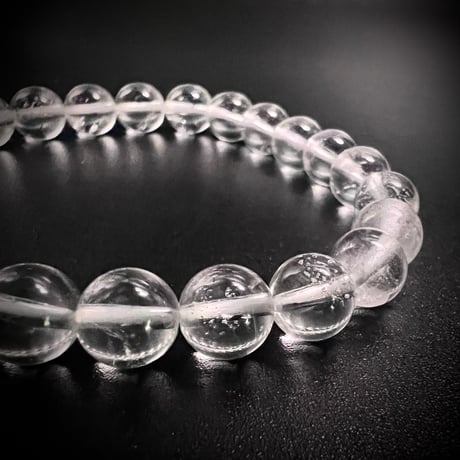 【アンナプルナ産】"手磨き加工"天然ヒマラヤ水晶ブレスレット8mm内径16cm/Annapurna Himalayan Quartz  Bracelet①