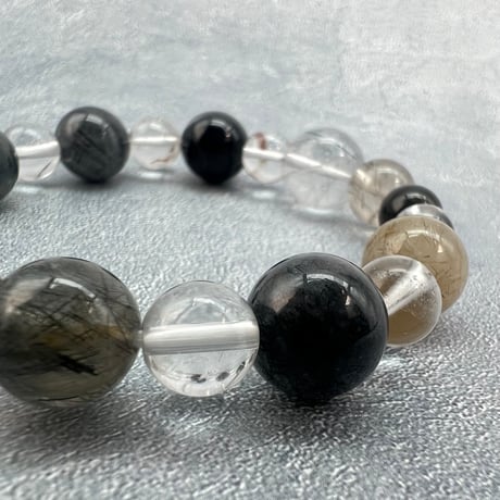 【デザインブレスレット】ガネッシュヒマール×カイラス天然ヒマラヤ水晶デザインブレスレット/Ganesh Himal×Kailash Himalayan Quartz Design Bracelet