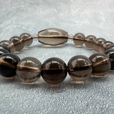 【デザインブレスレット】ガウリシャンカール産天然ヒマラヤスモーキークォーツ/Gaurishankar SmokyQuartz Design Bracelet