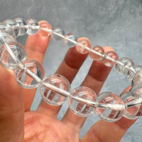 【ガネッシュヒマール産】天然ヒマラヤ水晶ブレスレット10mm内径18.5cm/Ganesh Himal Himalayan Quartz Bracelet