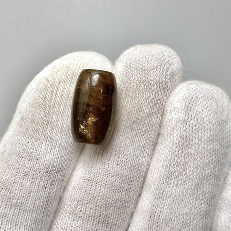 ネパール産ドラバイトトルマリン"手磨き加工"樽型ビーズ/Nepal Dravite Tourmaline Barrel Shaped Beads