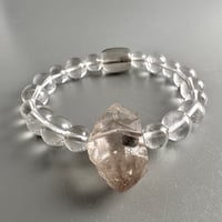 【ガウリシャンカール産】スモーキークォーツ&カイラスクォーツデザインブレスレット/Gaurishankar & Kailash Quartz Design Bracelet
