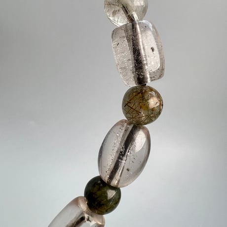 【デザインブレスレット】ガネッシュヒマール産&ガウリシャンカール産天然ヒマラヤ水晶/Ganesh Himal&Gaurishankar Himalayan Quartz Design Bracelet
