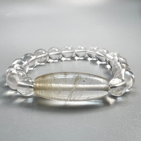 【ガネッシュヒマール産】"手磨き加工"ヒマラヤ水晶 デザインブレスレット/GaneshHimal Design Bracelet