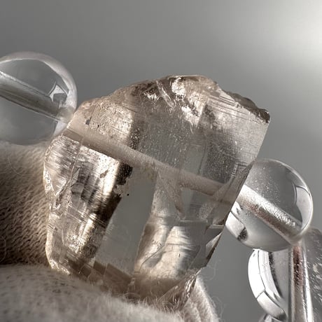 ガウリシャンカール産スモーキークォーツ&カイラスクォーツデザインブレスレット/Gaurishankar & Kailash Quartz Design Bracelet