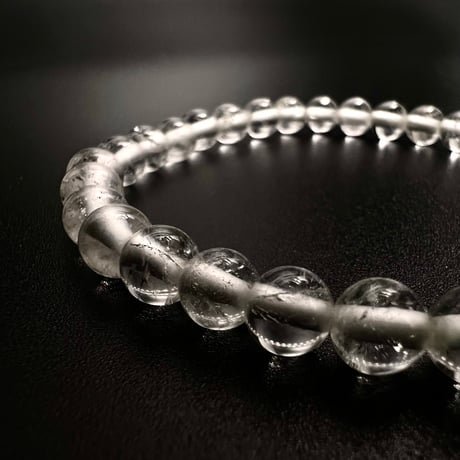 【アンナプルナ産】"手磨き加工"天然ヒマラヤ水晶ブレスレット6mm内径17cm/Annapurna Himalayan Quartz  Bracelet
