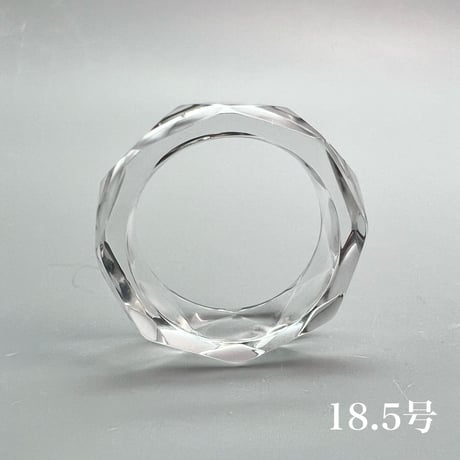 【ガネッシュヒマール産】天然ヒマラヤ水晶ファセットリング(16号〜19.5号) /Ganesh Himal Himalayan Quartz Facet Ring