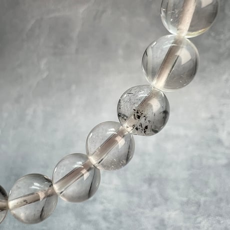 【ガネッシュヒマール産】天然ヒマラヤ水晶ブレスレット8mm内径15cm①/Ganesh Himal Himalayan Quartz Bracelet