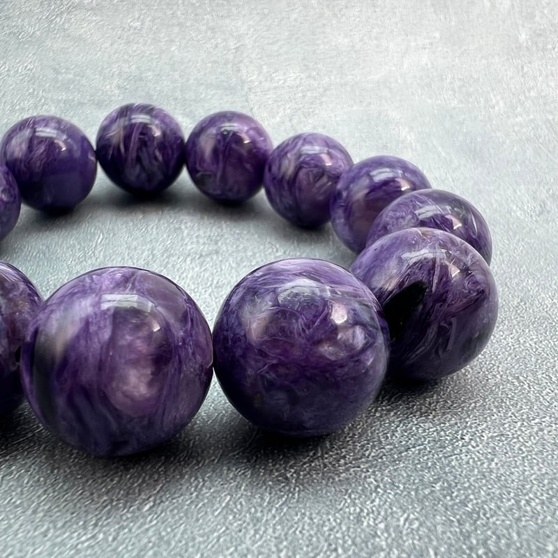 チャロアイトブレスレット18mm内径18cm/Charoite Bracelet | 【RUN
