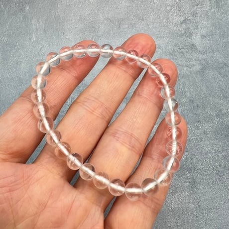 【ガネッシュヒマール産】天然ヒマラヤ水晶ブレスレット6mm内径16cm/Ganesh Himal Himalayan Quartz