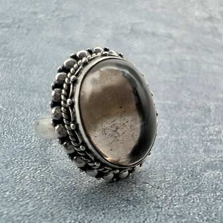 【ガウリシャンカール産】天然ヒマラヤスモーキークォーツ シルバー925デザインリング/GauriShankar Smoky Quartz Silver925 Design Ring
