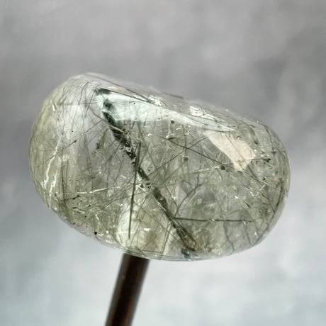 【ガネッシュヒマール産】アクチノライトイン天然ヒマラヤ水晶 タイヤ型ビーズ③/Ganesh Himal Actinolite in Himalayan Quartz Tire beads