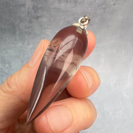 【ガウリシャンカール産】天然ヒマラヤスモーキークォーツ"手磨き加工"ペンダント/ペンデュラム/Gauri Shankar Himalayan Smoky Quartz pendant Pendulum