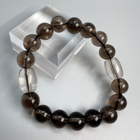 【ガウリシャンカール産】天然ヒマラヤスモーキークォーツ デザインブレスレット/Gaurishankar SmokyQuartz Design Bracelet