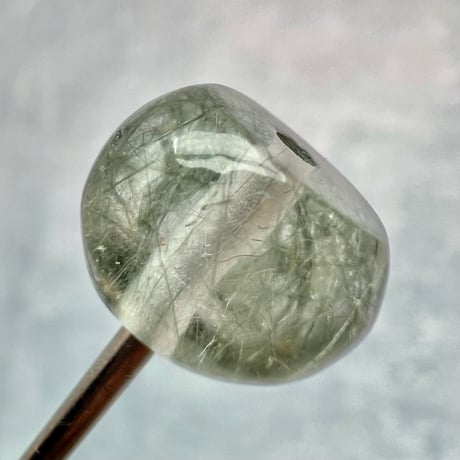 【ガネッシュヒマール産】アクチノライトイン天然ヒマラヤ水晶 タイヤ型ビーズ⑦/Ganesh Himal Actinolite in Himalayan Quartz Tire beads