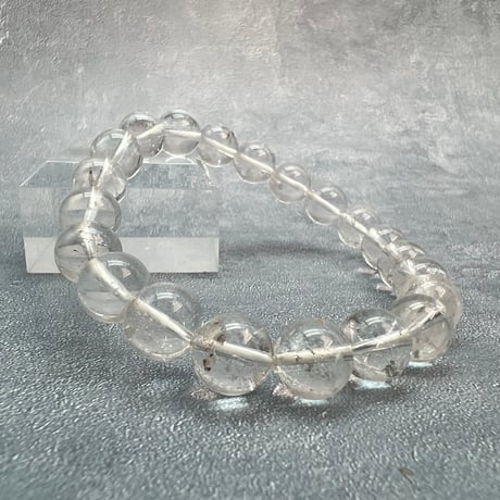 【ガネッシュヒマール産】天然ヒマラヤ水晶ブレスレット10mm内径18.5cm/Ganesh Himal Himalayan Quartz Bracelet