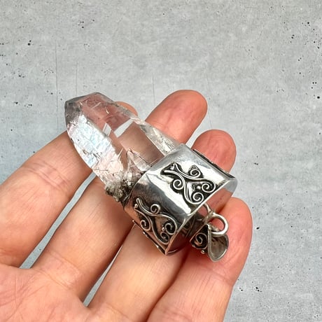 【ガネッシュヒマール産】天然ヒマラヤ水晶シルバー925ペンダントトップ/Ganesh Himal Himalayan Quartz S/V925 Pendant Top