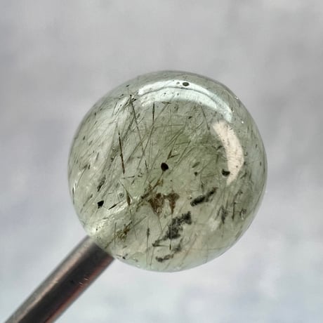 【ガネッシュヒマール産】アクチノライトイン天然ヒマラヤ水晶ビーズ⑮/Ganesh Himal Actinolite in Himalayan Quartz beads