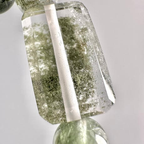 【ガネッシュヒマール産】アクチノライト&クローライトイン天然ヒマラヤ水晶デザインブレスレット Ganesh Himal Actinolite&Chlorite in Himalayan Quartz