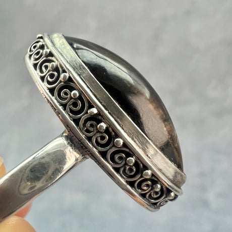 【ガウリシャンカール産】天然ヒマラヤスモーキークォーツ シルバー925デザインリング/GauriShankar Smoky Quartz Silver925 Design Ring