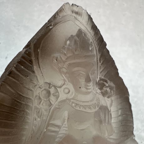 【ガウリシャンカール産】天然ヒマラヤスモーキークォーツ "グリーンターラ"仏像/Gaurishankar HimalayanSmoky "Green Tara"Statue