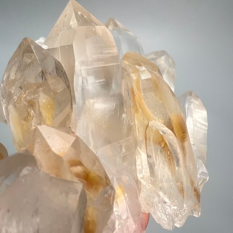 ハイクオリティ【ガネッシュヒマール産】リモナイトイン天然ヒマラヤ水晶クラスター/Ganesh Himal Limonite in Himalayan Quartz