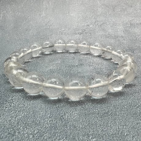 【ガネッシュヒマール産】天然ヒマラヤ水晶ブレスレット9.6~10.3mm内径17.5cm/Ganesh Himal Himalayan Quartz Bracelet