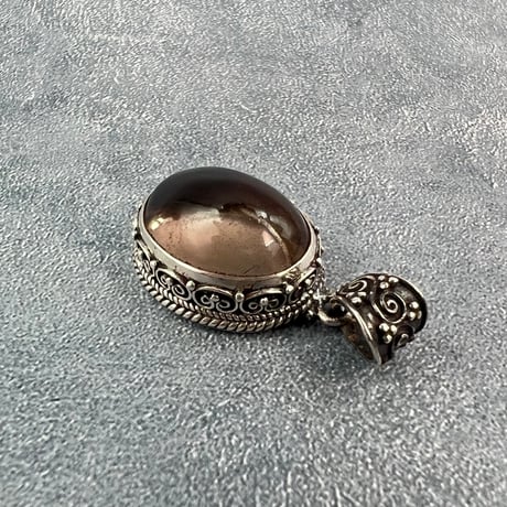 【ガウリシャンカール産】天然ヒマラヤスモーキークォーツ シルバー925ペンダントトップ/GauriShankar Smoky Quartz Silver925 Pendant Top