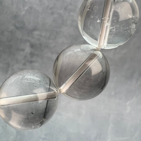 【カイラス産】"手磨き"天然ヒマラヤ水晶 ブレスレット16mm内径16cm/Kailash Himalayan Quartz Bracelet
