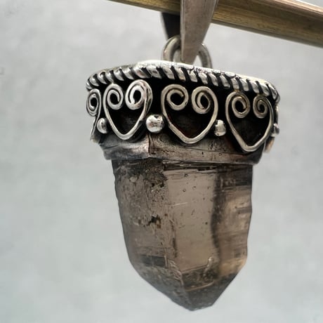 【ガウリシャンカール産】天然ヒマラヤスモーキークォーツ シルバー925ペンダントトップ/GauriShankar Himalayan Smoky Quartz S/V925Pendant Top