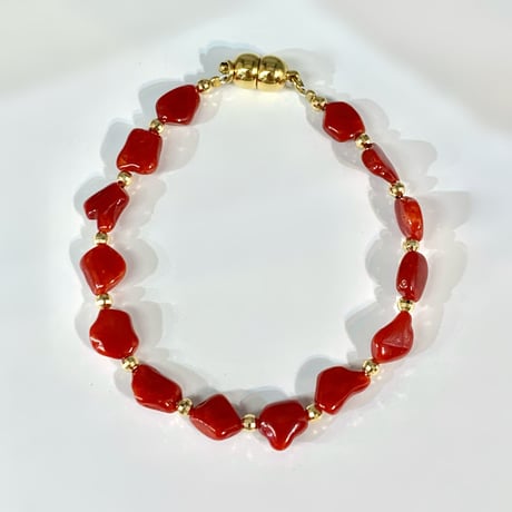 イタリア産赤珊瑚ブレスレット🅱️/Red Coral Bracelet