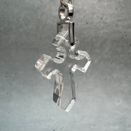 【ガネッシュヒマール産】天然ヒマラヤ水晶クロスペンダントトップ⑨/Ganesh Himal Himalayan Quartz Cross Pendant Top