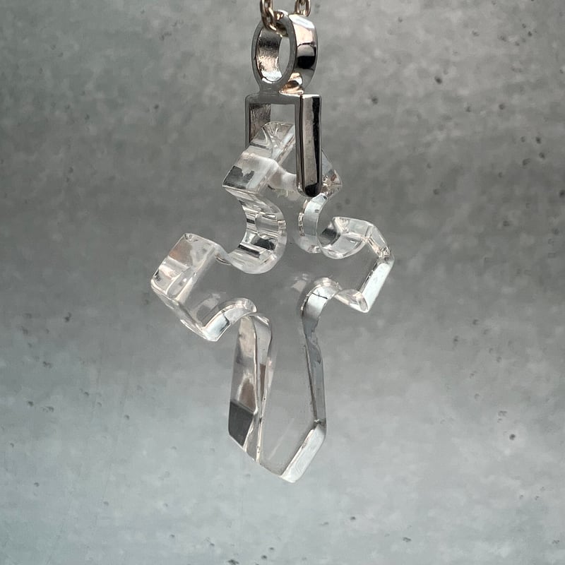 ガネッシュヒマール産】天然ヒマラヤ水晶クロスペンダントトップ⑨