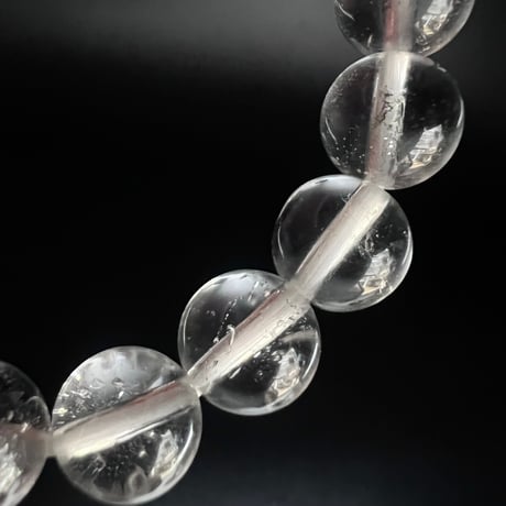 【アンナプルナ産】"手磨き加工"天然ヒマラヤ水晶ブレスレット8mm内径16cm/Annapurna Himalayan Quartz  Bracelet①