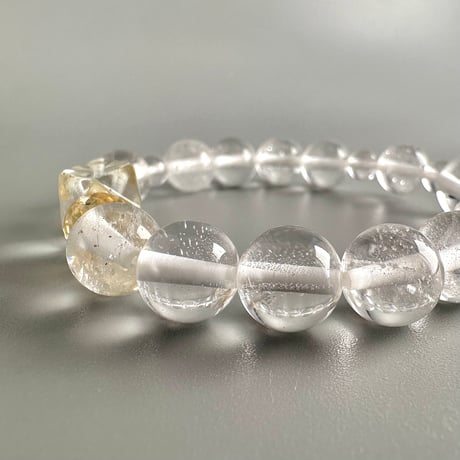 【デザインブレスレット】シトリン＋カイラス産＋アンナプルナ産"手磨き加工"天然ヒマラヤ水晶/Citrine + Kailash + Annapurna Himalayan Quartz