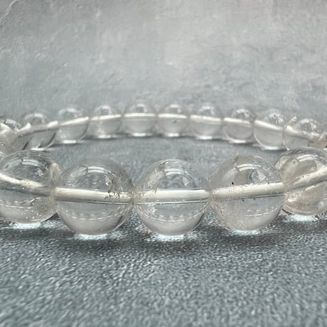 【ガネッシュヒマール産】天然ヒマラヤ水晶ブレスレット10mm内径18.5cm/Ganesh Himal Himalayan Quartz Bracelet