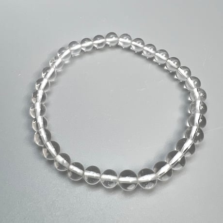【ハイクオリティー】ガネッシュヒマール産天然ヒマラヤ水晶ブレスレット6mm内径18cm/High Quality Ganesh Himal Himalayan Quartz Bracelet