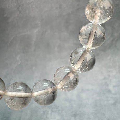 【ガネッシュヒマール産】天然ヒマラヤ水晶ブレスレット8mm内径15cm②/Ganesh Himal Himalayan Quartz Bracelet