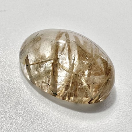 ガネッシュヒマール産アクチノライトインヒマラヤ水晶"手磨き加工"ルース② Ganesh Himal Actinolite in Himalayan Quartz Loose