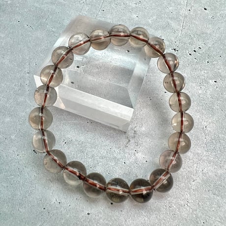 【ガウリシャンカール産】"手磨き加工"天然ヒマラヤスモーキークォーツブレスレット8mm内径15/Gaurishankar Himalayan Smoky Quartz Bracelet