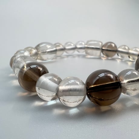 【デザインブレスレット】ガウリシャンカール産天然ヒマラヤスモーキークォーツ/Gaurishankar Smoky Quartz Design Bracelet