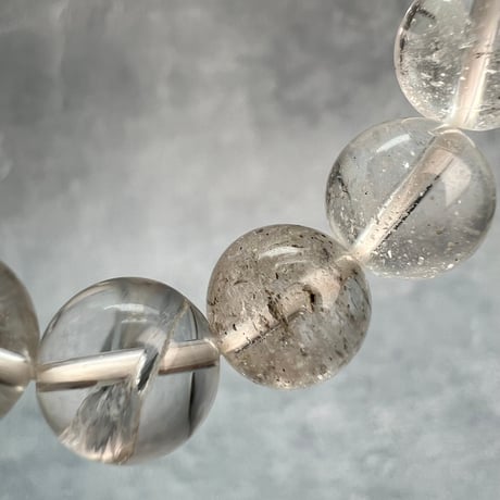 【カイラス産】"手磨き加工"天然ヒマラヤ水晶ブレスレット②/Kailash Himalayan Quartz Bracelet