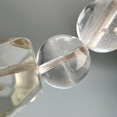 【カイラス産】"手磨き"天然ヒマラヤ水晶デザインブレスレット/Kailash Himalayan Quartz Design Bracelet