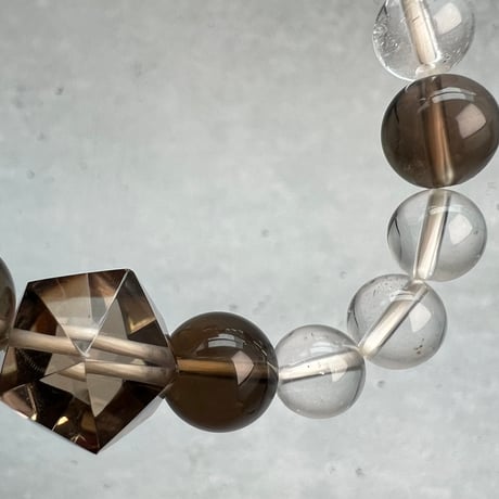 【デザインブレスレット】ガネッシュヒマール×ガウリシャンカール天然ヒマラヤ水晶/Ganesh Himal×GauriShankar Himalayan Quartz Design Bracelet