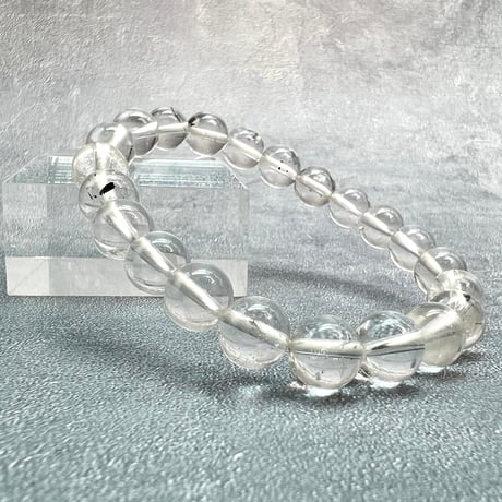 【ガネッシュヒマール産】天然ヒマラヤ水晶ブレスレット8mm内径15cm①/Ganesh Himal Himalayan Quartz Bracelet