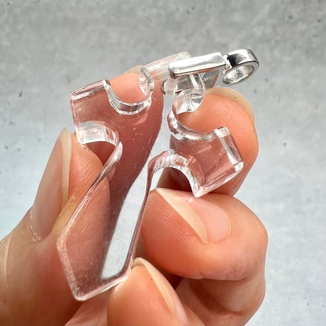 【ガネッシュヒマール産】天然ヒマラヤ水晶クロスペンダントトップ⑨/Ganesh Himal Himalayan Quartz Cross Pendant Top